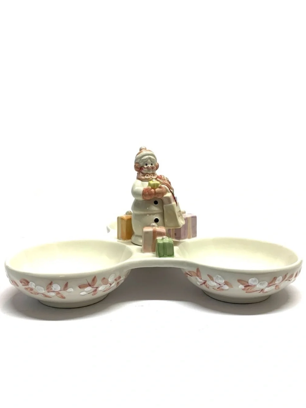 Avon Snowlady Divided Serving Dish 2003 President’s Club Holiday Collection